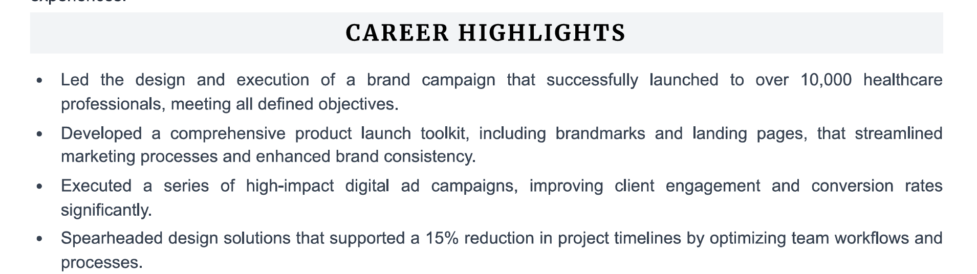 Career Highlights Visualization